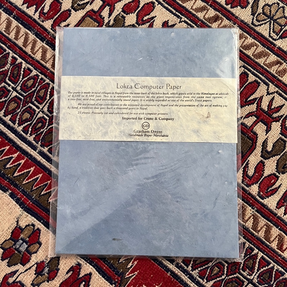 Lokta Computer Paper in Blue